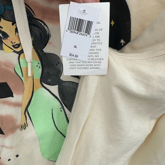 Disney Princess Jasmine Hooded Sweatshirt Size Medium - Picture 3 of 4